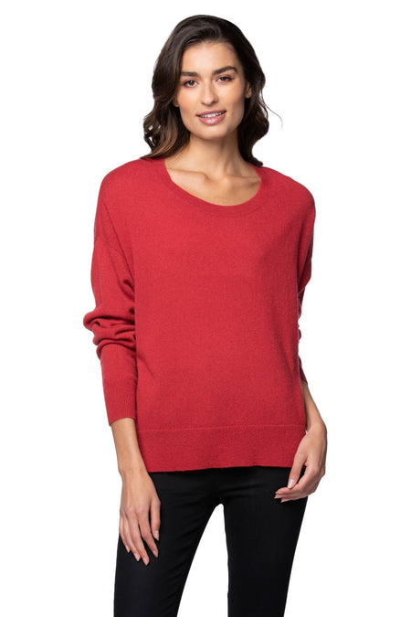 100% Cashmere Loose & Easy Crew Sweater in Ermine