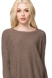 California Cashmere by Subtle Luxury Sweater Zoe Cross Stitch Pullover / XS/S / Coco Zoe Cross Stitch Pullover Sweater in Cotton Cashmere Blend