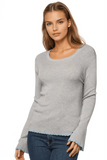 Charlotte Scallop Edge Sweater Zen Blend Crewneck Pullover - Subtle Luxury