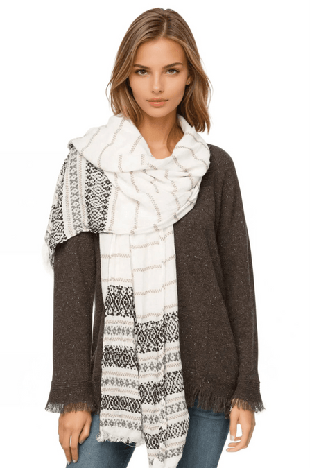 Rio Blooms Print Coverup Scarf Wrap in Navy