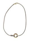 Circle Necklace on Leather Cord - Subtle Luxury