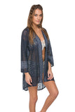 Coastal Lace Kimono with Embroidery - Subtle Luxury