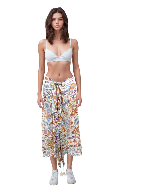 Color Impressions Print Sarong Multi - Wear Wrap Scarf - Subtle Luxury