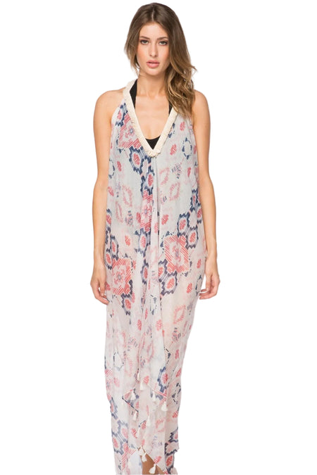 Open Shoulder Dress in Classic Bandana Print