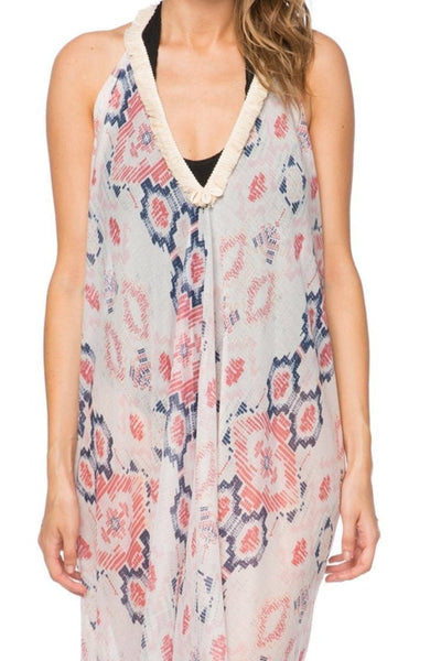 Cosmic Drama Fringe Halter Coverup Dress - Subtle Luxury