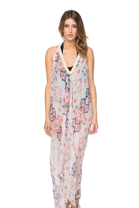 Open Shoulder Sundress Coverup in Summer's Delight Embroidery