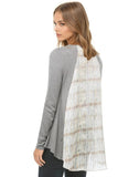 Cotton - Cashmere Cardigan with Silk Back Print Panel - Subtle Luxury
