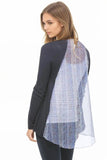 Cotton - Cashmere Cardigan with Silk Back Print Panel - Subtle Luxury
