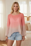 Mia Cotton Gauze Ruffle Back Dip Dye and Solid White Top