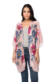 Coverup Bell Sleeve Coverup Print Kimono with Touch of Metallic - Subtle Luxury