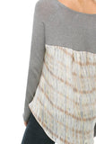 Crewneck Cotton - Cashmere Sweater with Silk Back Panel - Subtle Luxury