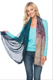 Digital Trees Printed Scarf Wrap in Brown/Blue - Subtle Luxury
