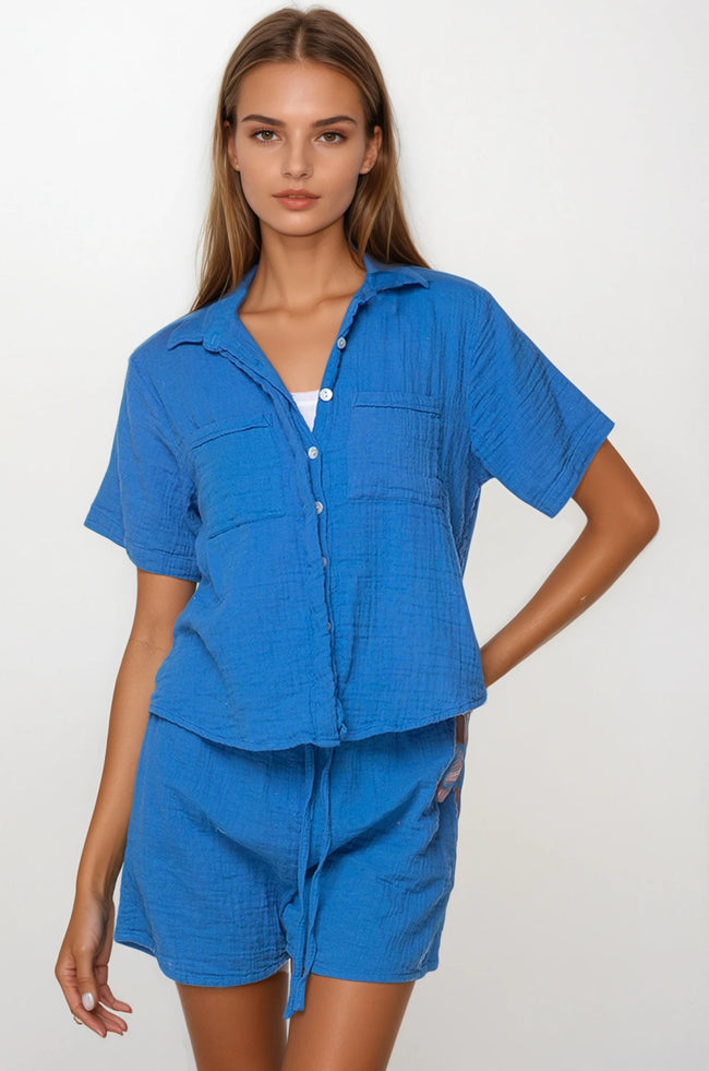 Double Gauze Getaway Lounge Solid Short - Subtle Luxury