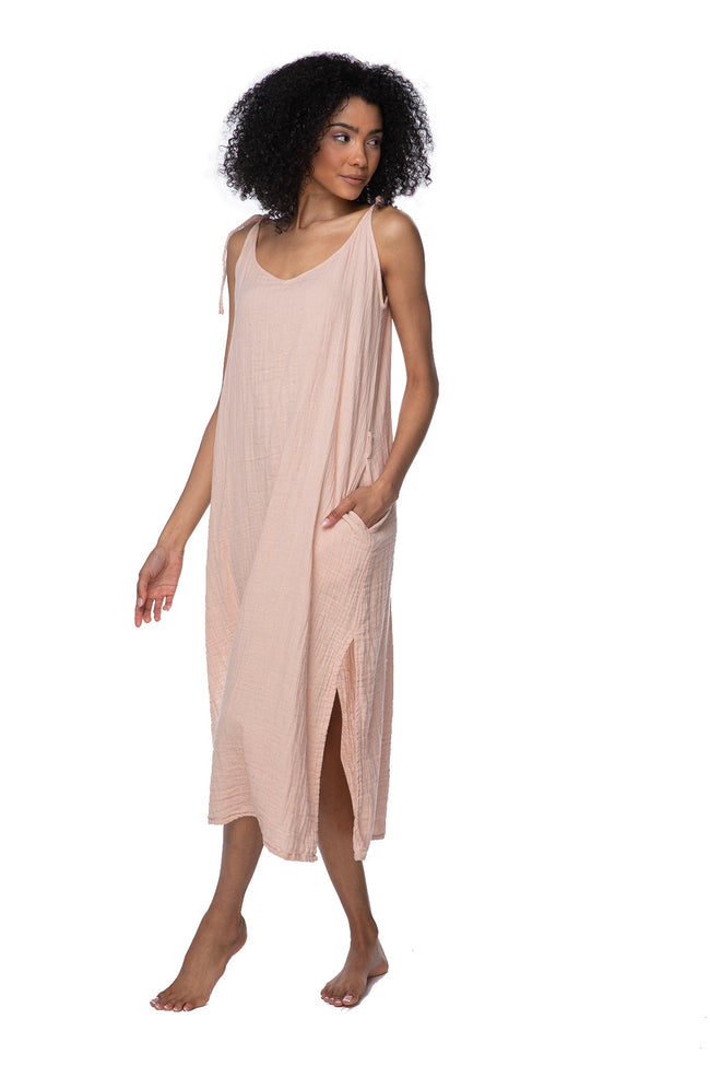 Double Gauze Solid Trish Tank Sundress - Subtle Luxury