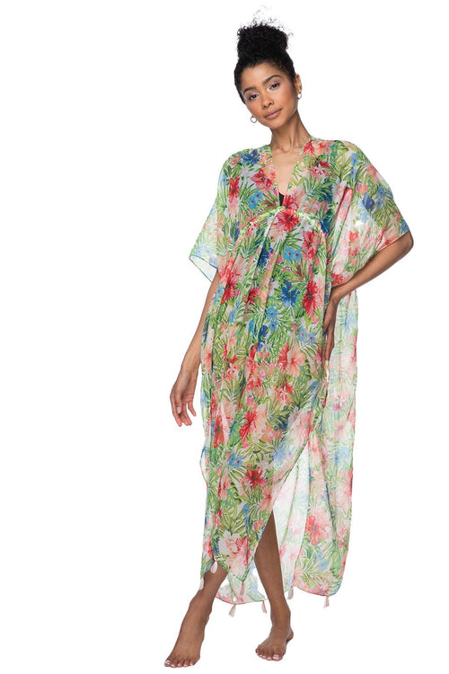 Dreams in Paradise Print Poolside Maxi Coverup Dress - Subtle Luxury