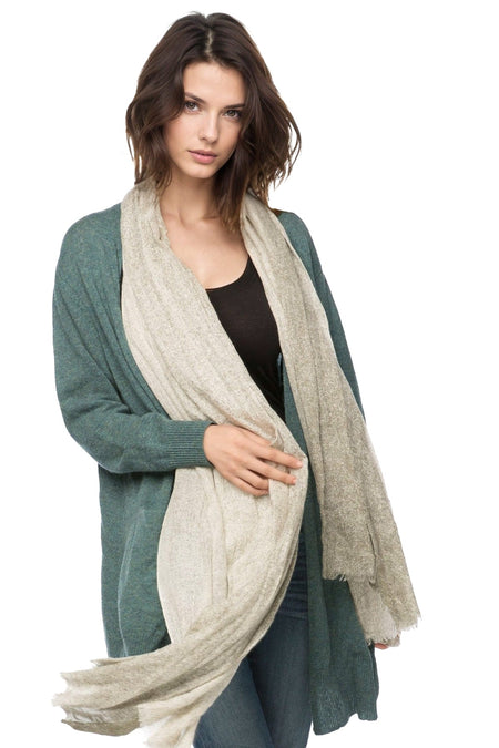 100% Cashmere New York Parkway Luxury Scarf in Chambray