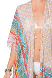 Embroidered Fiesta Print Kimono coverup - Subtle Luxury