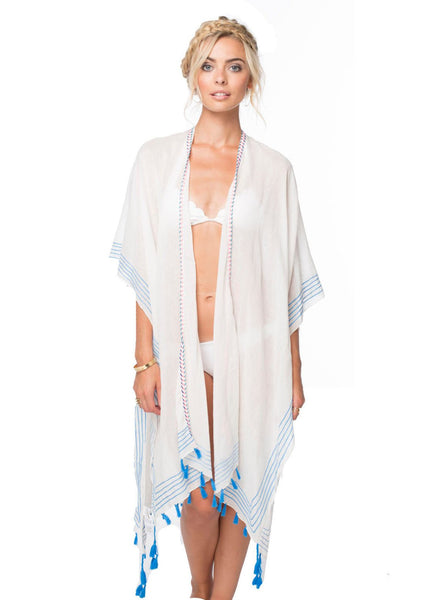 Embroidery Borders Loose & Easy Kimono Coverup - Subtle Luxury
