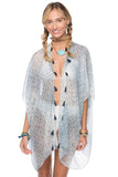 Faded Light Print Easy Poncho Coverup - Subtle Luxury