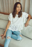 Fae Crop Top with Eyelet Cutwork Detail - Subtle Luxury