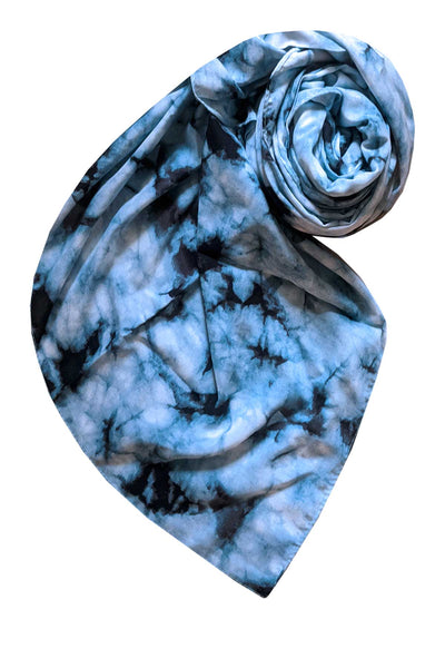 Fogged Horizon Scarf in Steel Tie Dye Pattern - Subtle Luxury