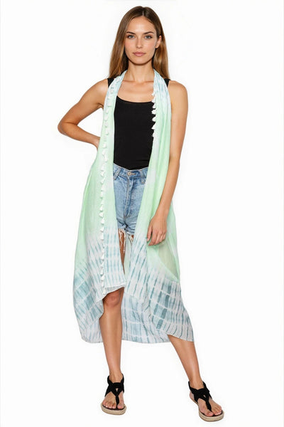 Free Spirit Coverup Multi Wear Vest in Siren Song Print - Subtle Luxury