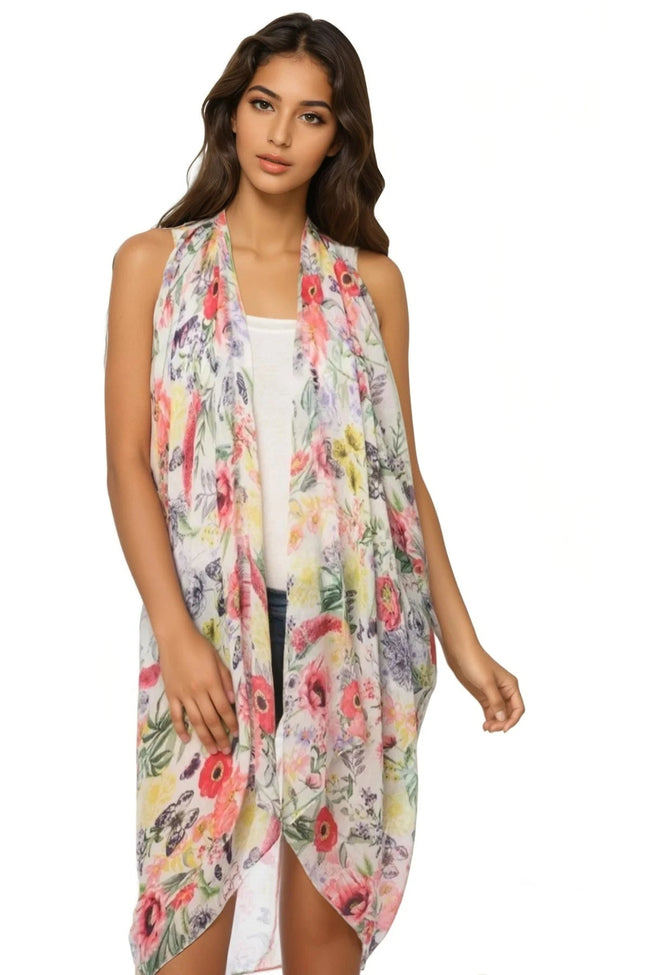 free-spirit-multi-wear-coverup-Free Spirit  Multi Wear Coverup in White-Multi Maryanne Blossom PrintLuxury