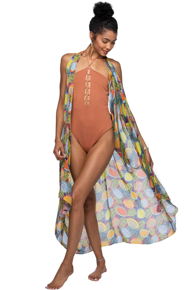 Free Spirit Multi Wear Coverup in Guava Chic Print - Subtle Luxury