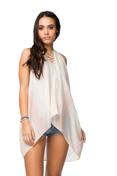 Free Spirit Multi - Wear Coverup Vest Dress in Neo Line Fabric - Subtle Luxury