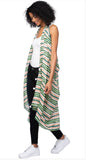 Free Spirit Multi Wear Coverup Vest in Citrus Stripe Print - Subtle Luxury