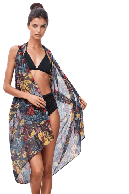 Multi Wear Coverup Sarong Wrap in Summer Bazaar Print