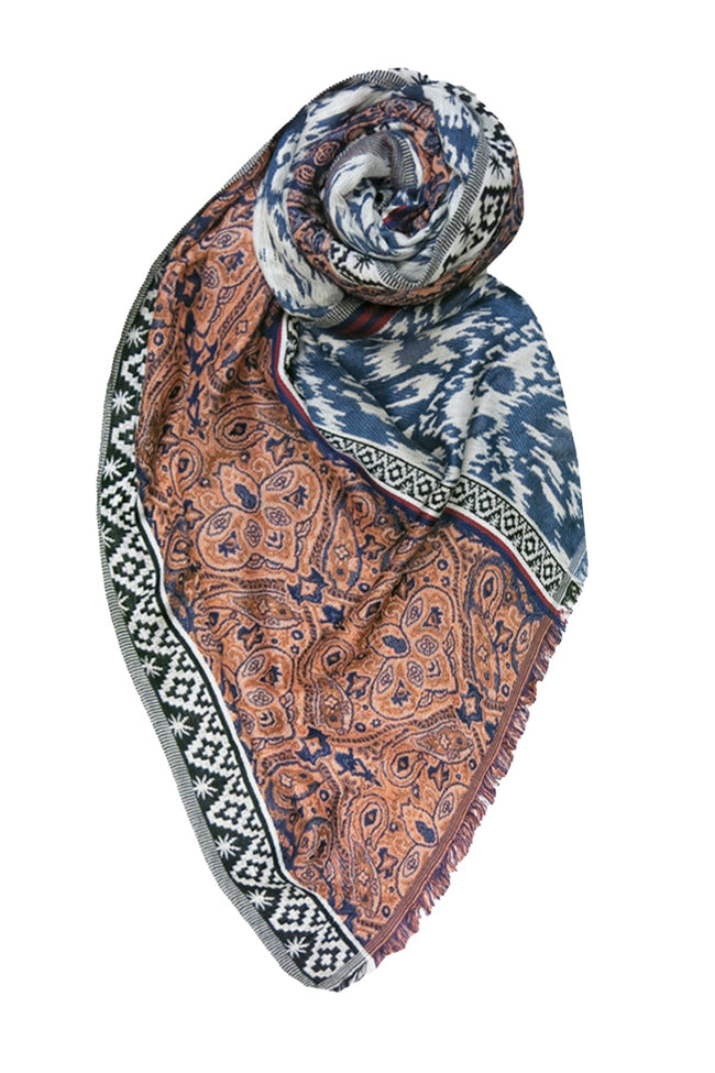 Gemini Rising Jacquard Woven Fabric Scarf Wrap - Subtle Luxury