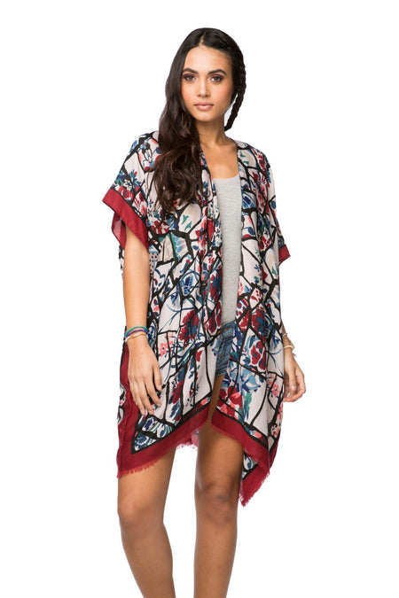 Open Shoulder Sundress Coverup in Chevron River Print