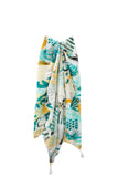 Golden Afternoon Texture Print Sarong Wrap Scarf Coverup - Subtle Luxury