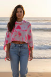 golden sun cashmee ponchos, Be Golden 100% Cashmere Tie Dye Cashmere | Sunset Pink Coral Colors bright fuschia pink