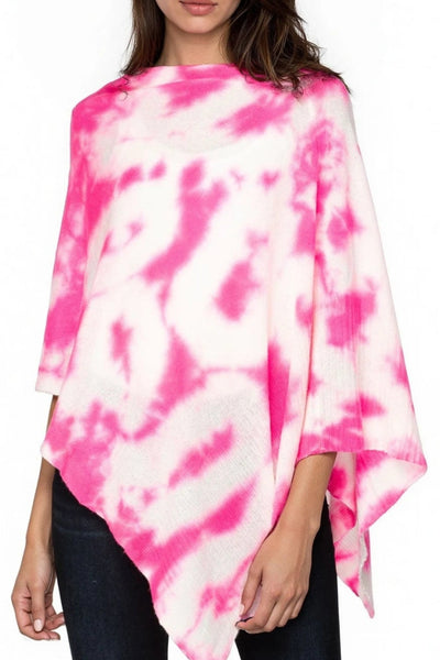 golden sun cashmee ponchos, Be Golden 100% Cashmere Tie Dye Cashmere | Sunset Pink Coral Colors bright pinkt color white 