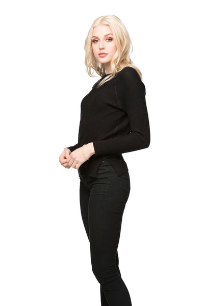 Hailey Thermal Pullover Sweater in Cotton Cashmere - Subtle Luxury
