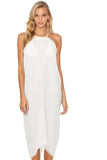 Halter Fringe Beach Coverup Dress Solid Gauze - Subtle Luxury