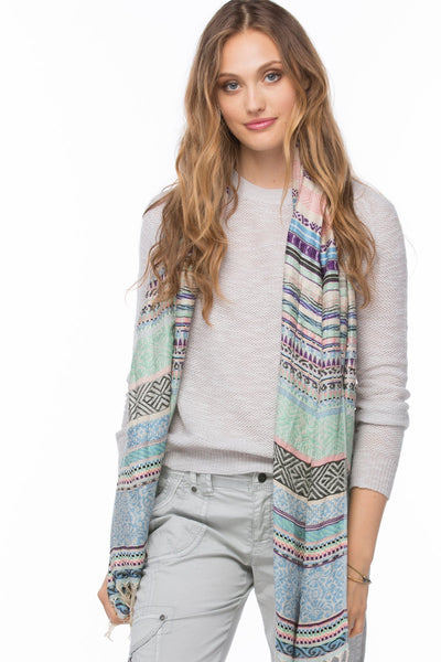 Hand Loomed Stripe Woven Pattern Pastel Scarf - Subtle Luxury