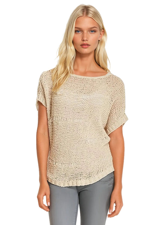 Hand Loomed Wide Boat Neck Top Hand Knit Sweater - Subtle Luxury