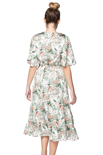 Hi Low Ruffle Wrap Print Sundress - Subtle Luxury