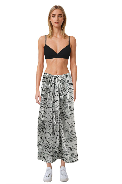 Inked Spots & Stripes Print Sarong Wrap Scarf - Subtle Luxury