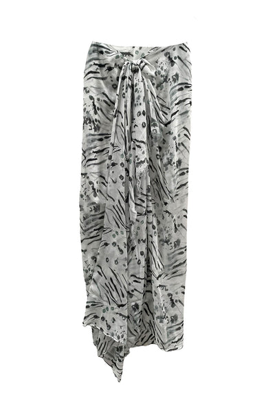 Inked Spots & Stripes Print Sarong Wrap Scarf - Subtle Luxury