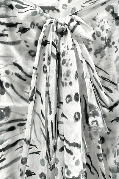 Inked Spots & Stripes Print Sarong Wrap Scarf - Subtle Luxury