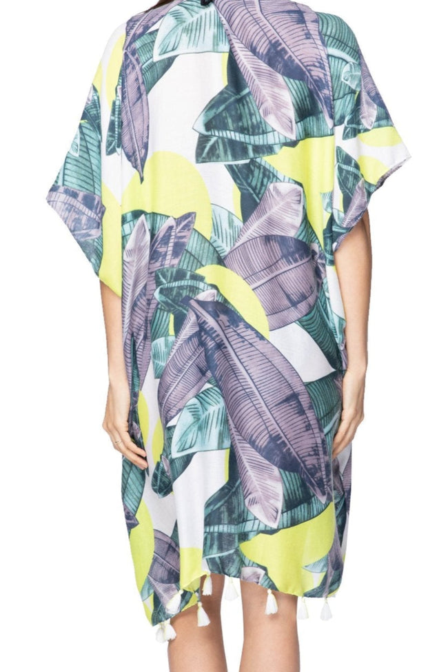 Kimono Coverup in Neon Tropics Print - Subtle Luxury