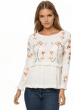 Layla Cotton Gauze Top with Embroidery - Subtle Luxury