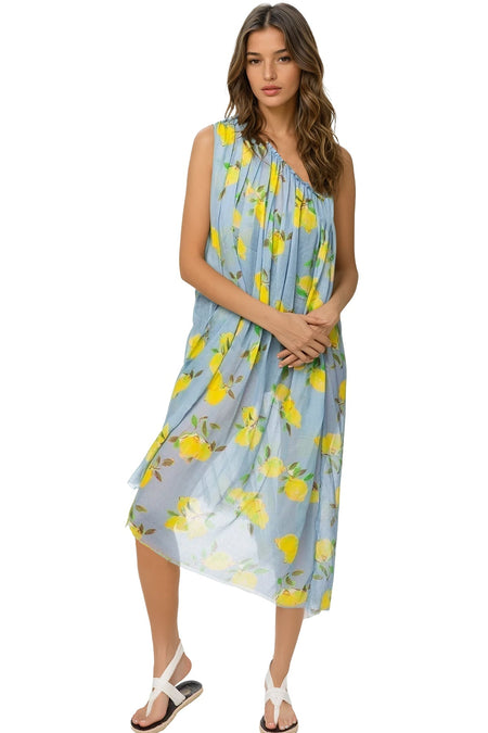 Rita Reversible Sun Dress in Spring Splendor Print