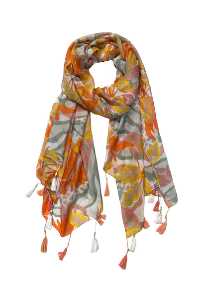 Leopard Palm Print Sarong Wrap Scarf - Subtle Luxury