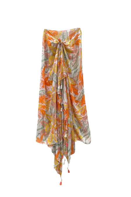 Rio Blooms Print Coverup Scarf Wrap in Navy