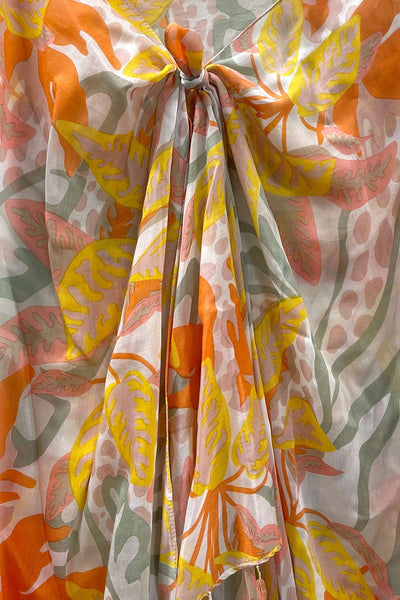 Leopard Palm Print Sarong Wrap Scarf - Subtle Luxury